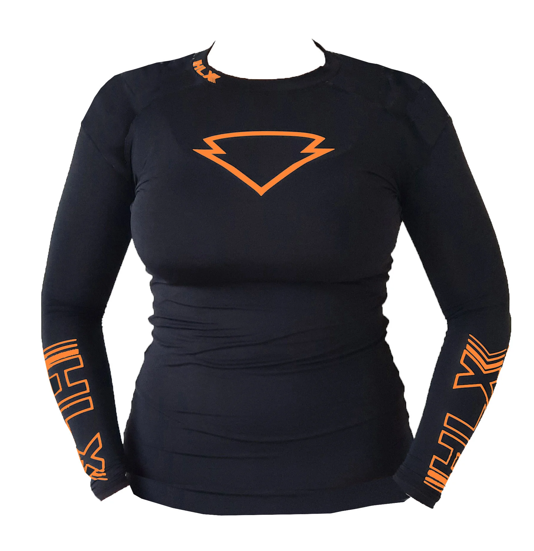Camisa Segunda Pele HLX Manga Longa Unissex Moving Logo Laranja